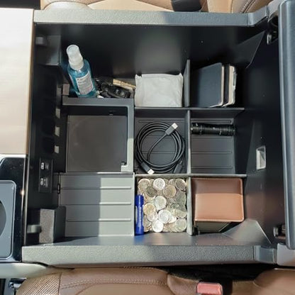 Vehicle OCD - Center Console Organizer for Toyota Tundra (2022-2026) / Toyota Sequoia (2023-2026) – Made in USA - NOT Compatible with Center Console Safe - SLX178 - size: 2022-2026, style: Center Console Organizer