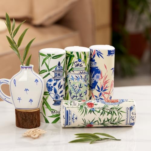 Car Tissue Holder,Tissue Box, Car Tissues Cylinder with Cap, Car Tissues Holder, Car Tissues Holder Round Container(4pk/200 Sheets) - style: Ginger Jars
