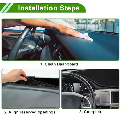 Dashboard Cover for Subaru Outback 2020-2025 Dashboard Mat Anti-Slip Sun UV Heat Shield Protection Polyester Black 1 Pc