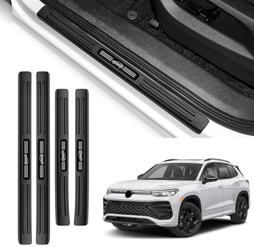 4PCS Door Sill Guard for Volkswagen VW Tiguan 2025 2026 S/SE/SEL/R Line Accessorie ABS Material Door Sill Protector Door Entry Guards - color: for Volkswagen Tiguan 2025-2026