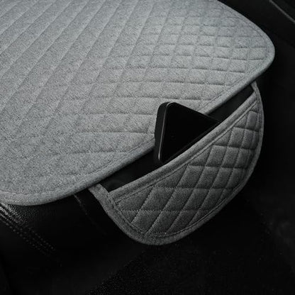 Linen Car Seat Covers,Bottom Seat Covers for Cars Include 1 Pair Front Driver Seat Pad Mat and 1 Rear Bench Cover Universal Fits 90% Vehicles,SUVs,Cars,Sedans(3Piece-Gray) - color: Gray, size: 2 Front Seat Covers+1 Rear Bench Seat Cover