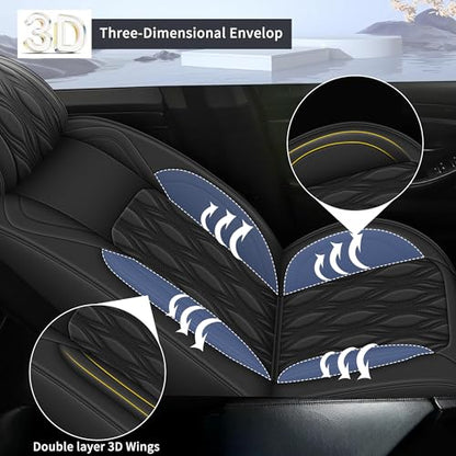 DISUTOGO Rav4 Seat Covers Custom Fit for Toyota Rav4 2013-2023 2024 2025 2026, Luxury Waterproof Leather Car Seat Cover(Full Set, Black) - color: #067 Black, size: 9.RAV4-5 Seat Covers Full Set