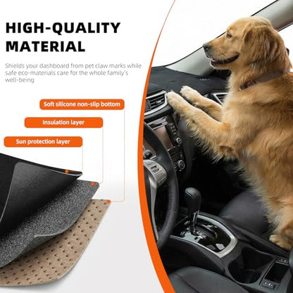 Dashboard Cover Dash Mat Fit for K-ia Optima / K5 2020-2017 (Without HUD Models),Car Dash Board Mat Anti-Glare Carpet,Non-Slip Pad Sunshield Protector (Black)