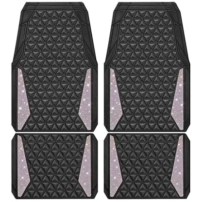 CAR PASS Bling Diamond Car Mats Rubber Floor Mats Full Set Anti-Slip 3D Rhombus Waterproof Trim Fit Liner Universal Glitter Crystal Sparkly Shining Rhinestone Girl Women SUV Sedan, Multicolor Diamond - color: Colorful Diamond
