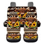4 Pcs Aztec Highland Cow Car Seat Covers Full Set Highland Cow Sunflowers Auto Front Rear Seat Protector Aztec Tribal Car Accessories Set for Women Men Universal Vehicle Bucket Seats Covers - color: Aztec Highland Cow