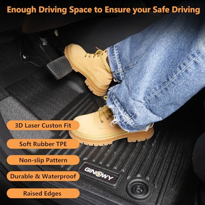 GINOWY- Floor Mats & Cargo Liner for Kia Seltos 2020-2023, TPE All Weather Protection Seltos Car Mats, Custom Floor Liners Non-Slip Trunk Mat, Waterproof Accessories Black - style: 30) for KIA Seltos 2020-2023 Full Set