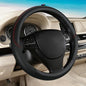 Black Car Steering Wheel Cover, Microfiber, Leather Patchwork, Universal 14.5-15 Inch Leather Anti-Slip Breathable Auto Steering Wheel Covers for Men Women - color: Black