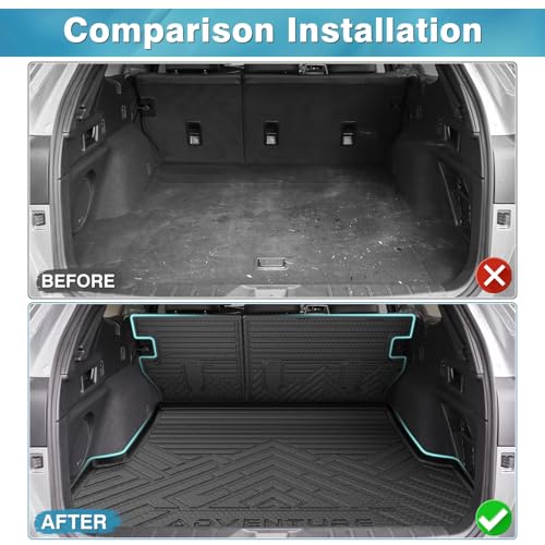 Mixsuper Cargo Liner for Subaru Outback 2020-2025, Cargo Mat Backrest Mat for Outback, All Weather Trunk Mat Backrest Mat TPE Back Seat Cover Protector for Outback Accessories - size: 20-25 |Outback| Cargo & Backrest Mat