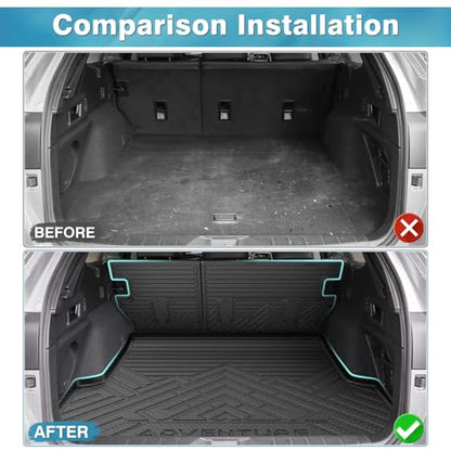 Mixsuper Cargo Liner for Subaru Outback 2020-2025, Cargo Mat Backrest Mat for Outback, All Weather Trunk Mat Backrest Mat TPE Back Seat Cover Protector for Outback Accessories - size: 20-25 |Outback| Cargo & Backrest Mat