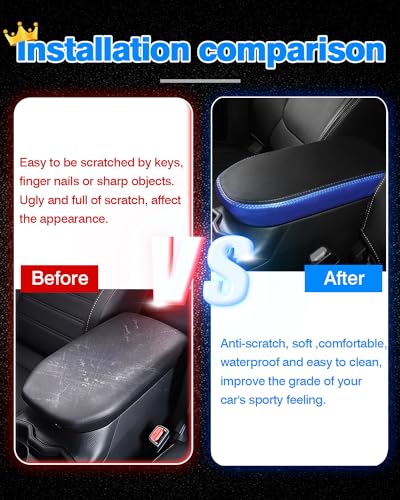 Autorder Center Console Cover for 2019-2022 2023 2024 2025 Toyota RAV4 Accessories Armrest Cover Anti-Scratch Middle Console Pad Leather Armrest Protector - size: Toyota RAV4 2019-2025