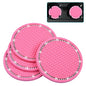 Bling Car Coasters, Wisdompro 4 Pack PVC Car Cup Holder Insert Coaster - Anti Slip Universal Vehicle Interior Accessories Crystal Glitter Cup Mats for Women and Men (2.75" Diameter, Pink) - color: Pink