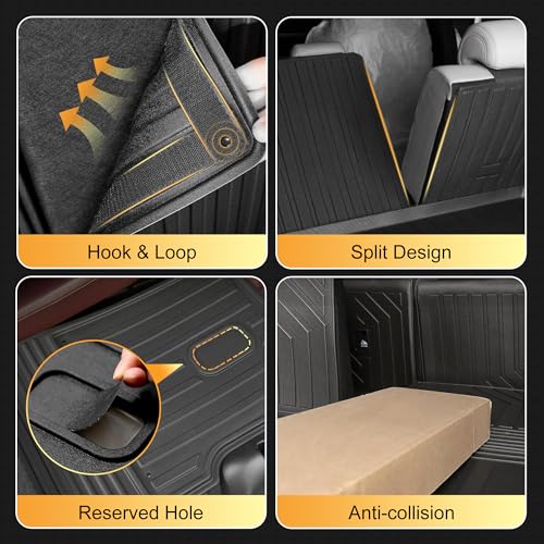 AOMSAZTO Cargo Liner & Backrest Mat for Ford Escape 2020-2026, Custom Fit Trunk Mat Rear Seat Back Cover - All Weather Interior Protection Car Accessories - size: Escape 2020-2026