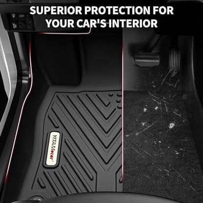 YITAMOTOR Floor Mats Fit for 2020-2025 2026 Kia Soul, Custom Fit Kia Soul Floor Liners All-Weather Protection, Heavy Duty Waterproof Car Mats Set, 1st & 2nd Row Black - style: 20-26 Kia Soul 1st&2nd