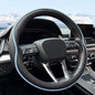 HAOTULE Leather Steering Wheel Cover， with Anti-Slip Stripe Design - Enhanced Grip, Fashion Style, Safe, Non-Slip, Breathable. Upgrade car Interior，Black Blue - color: Black Blue