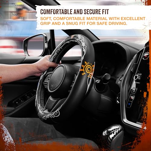 Naruto Shippuden Car Steering Wheel Cover, 15 Inch Anime Steering Wheel Cover, Cushioned Soft Comfortable Cover Anime Car Accessories for Men Women, Kirigakure - color: Naruto Kirigakure