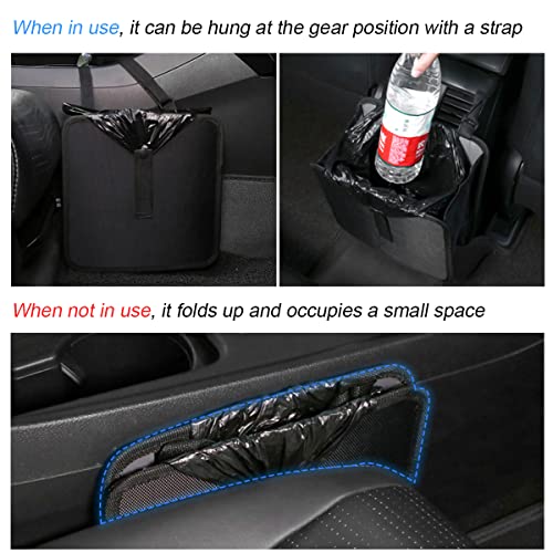 Fekey&JF Foldable Car Trash Can, Hanging Waterproof Leakproof Trash Can Storage Bag for Car with Large Capacity, Car Interior Accessories (Small) - size: Small