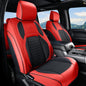 Coverado Chevy Chevrolet Silverado GMC Sierra Seat Covers, Custom Fit for 2007-2026 1500, 2015-2026 2500HD 3500HD Crew Double Extended Cab Truck, Faux Waterproof Leather Seat Covers (Front, Red) - color: Red, size: Front