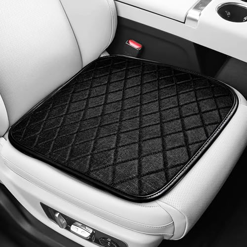 Front Car Seat Cover - Breathable Bottom Seat Cover, Linen Seat Pad Non-Slip Car Seat Protector, Universal Summer Seat Cushion for Car, Sedan, SUV, Truck and Van Office Home (Black)