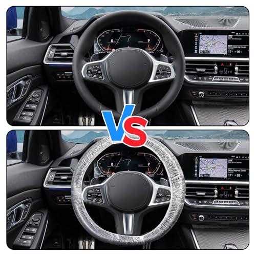 100PCS Disposable Steering Wheel Covers,Disposable Steering Wheel Protector with Elastic, Applicable to Cars, Trucks, Vans (100)