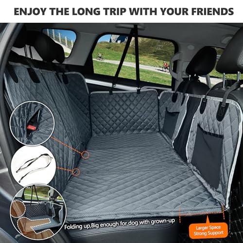 Back Seat Extender,Dog Car Seat Cover,Waterproof Pet Hammock Travel Bed,Durable Camping Air Mattress,Non Inflatable Car Bed Mattress Easy Clean for SUV Truck (Grey) - color: Grey