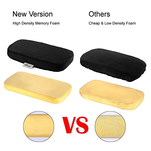 Aloudy Ergonomic Memory Foam Office Chair Armrest Pads, Comfy Gaming Chair Arm Rest Covers for Elbows and Forearms Pressure Relief(Set of 2), Stretch Fit, Black