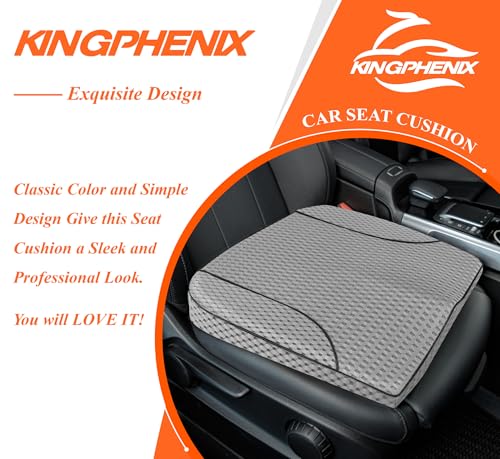 kingphenix Premium Car Seat Cushion, Memory Foam Driver Seat Cushion to Improve Driving View- Coccyx & Lower Back Pain Relief - Seat Cushion for Car, Truck, Office Chair (4D Mesh Gray) - color: 4d Mesh Gray