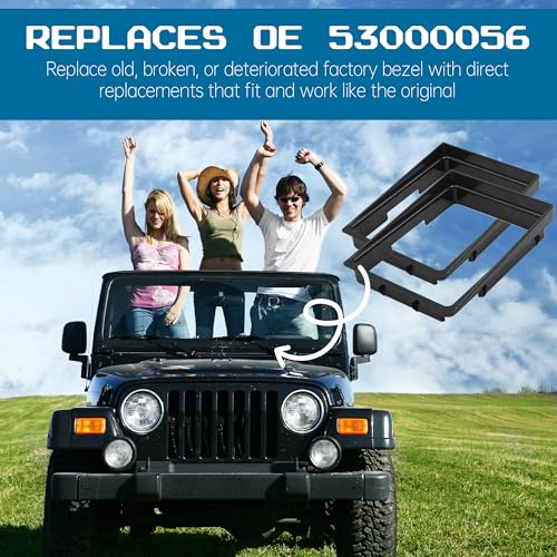 2-Pack Manual Transmission Shifter Bezels Compatible with Jeep Cherokee/Wrangler - Black