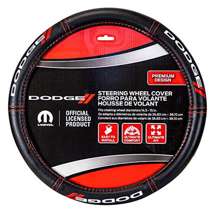 Plasticolor 006694R01 Dodge // Deluxe High Contrast Stitching Steering Wheel Cover