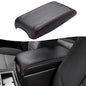 KBH Center Console Armrest Cover Replacement for Toyota Camry 2012 2013 2014 2015 2016 2017, Vinyl Leather Arm Rest Skin Upholstery, Black-Red Stitch (Leather Part Only) - color: Black-Red Stitch, size: Camry 2012-2017