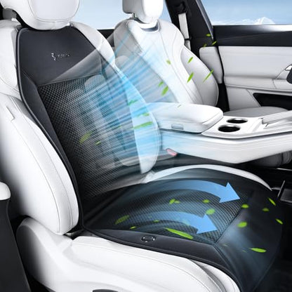 Cooling Car Seat Covers with 8 Turbo Fans Blowing & Suction Ventilated Car Seat Cushion 12V-24V 3-Speed Adjustable Car Seats Cooling Pad Universal Fit for Car SUV Truck Van Summer Driving