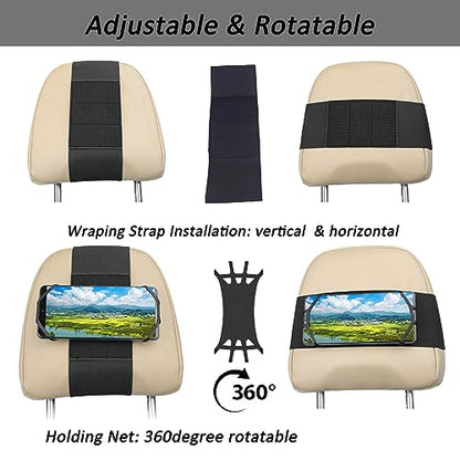 Phone Mount for Car Headrest Fits All 3.5-7 Inch Cell Phone and Devices Silicone Car Phone Holder Mount for Kids in Back Seats - Black - color: Black 1 Pack