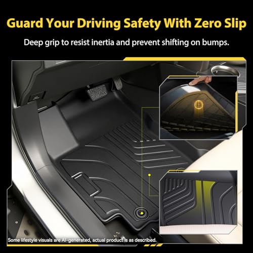 Floor Mats for Toyota RAV4 2013-2018, All Weather TPE Floor Liners Custom Fit Waterproof Non Slip Car Mats Heavy Duty Interior Accessories - size: 13-18 Single Layer Floor Mats