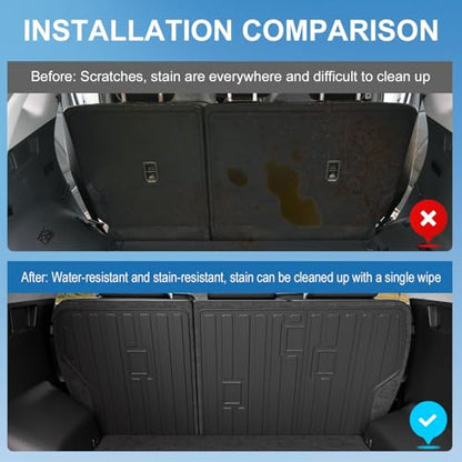 Xipoo Cargo Mat Compatible with 2016-2021 Tucson Trunk Mat Cargo Liner Trunk Liner TPE Back Seat Protector Replacement for 2016 2017 2018 2019 2020 2021 Tucson Accessories