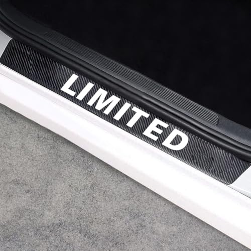 Universal Car Door Sill Protectors Limited 4Pcs Carbon Fiber Vinyl Threshold Decorative Scuff Plate,Anti-Scratch, Anti-Dirty, Waterproof - color: door-LIMITED
