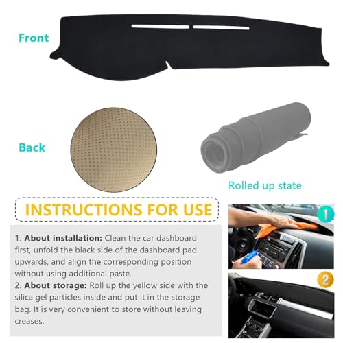 Dashboard Cover Suitable for Toyota Tacoma 2005-2015 Car Dashboard Cover Sun Visor Mat Non-Slip Polyester Dashboard Accessories (Black) - size: 2005-2015 For Toyota Tacoma