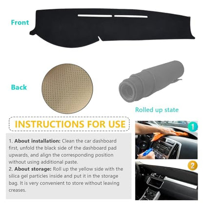 Dashboard Cover Suitable for Toyota Tacoma 2005-2015 Car Dashboard Cover Sun Visor Mat Non-Slip Polyester Dashboard Accessories (Black) - size: 2005-2015 For Toyota Tacoma