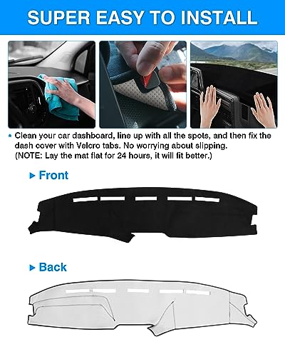 Autorder Dashboard Cover Mat for 1987 1988 1989 1990 1991 Ford F150 F250 F350 Bronco Accessories Dash Cover Dash Mat Glare UV Rays Dashboard Protector - size: 1987-1991 F150 F250 F350