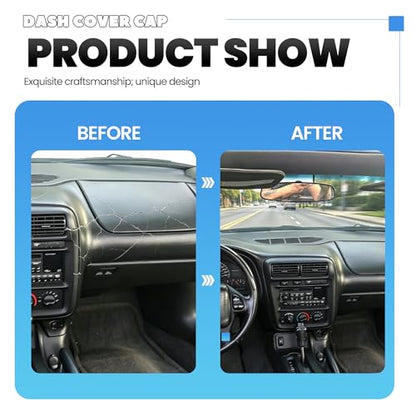 ECOTRIC Dash Cover Cap Compatible with 1997-2002 Camaro/Pontiac Firebird Dashboard Cover Bezel Overlay Black