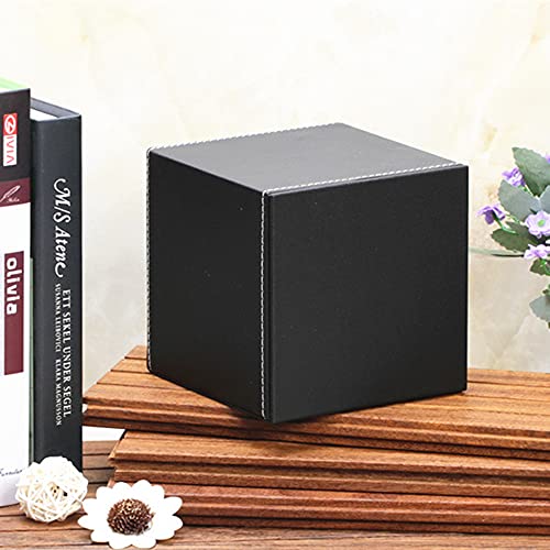 PU Leather Tissue Box Cover Square,Upgrade Large Size Napkin Holder Pumping Paper Case Dispenser,Facial Tissue Holder with Magnetic Bottom for Home Office Car Hotel Restaurant Black (Black-1) - color: Black-1