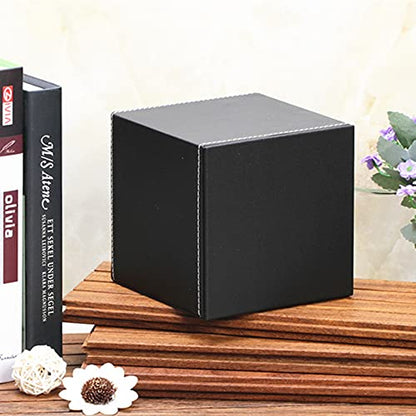 PU Leather Tissue Box Cover Square,Upgrade Large Size Napkin Holder Pumping Paper Case Dispenser,Facial Tissue Holder with Magnetic Bottom for Home Office Car Hotel Restaurant Black (Black-1) - color: Black-1