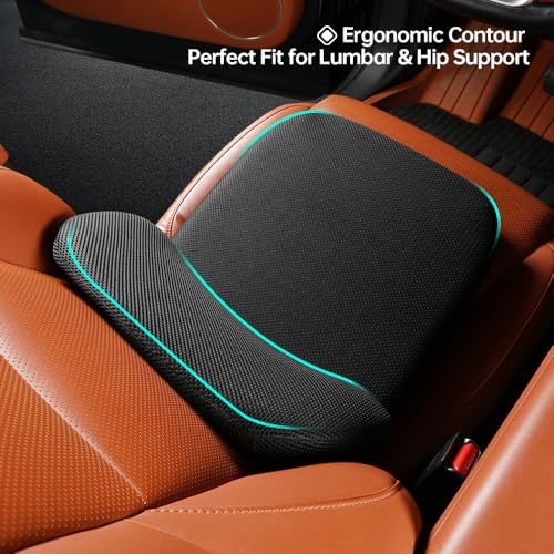 2Pack Lumbar Support Pillow & Seat Cushion for Car, Breathable Mesh, Wear-Resistant, Ergonomic Design, Back and Waist Support, Hip Cushioning, Comfortable for Long Time Driving and Sitting - size: Style A Lumbar Support & Cushion Combo