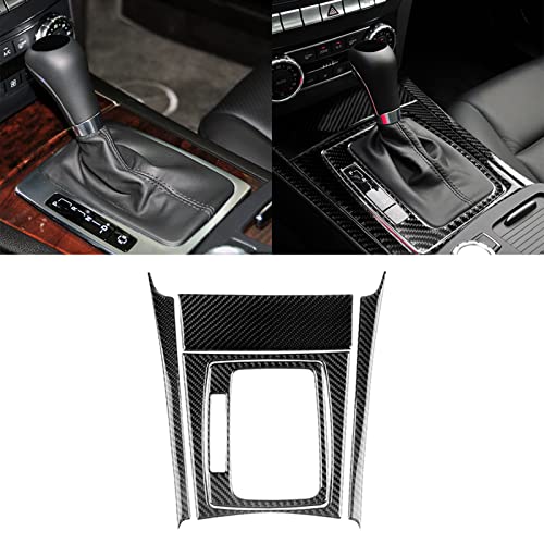 for Mercedes-Benz C-Class W204 2007-2013 Real Soft Carbon Fiber Center Console Gear Shift Panel Surround Cover Trim Kit Car Interior Accessories - color: Gear Shift Panel B