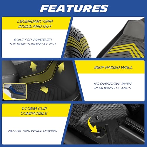Michelin Vehicle Mat, All-Weather TPE Custom Fit Liner for Tesla Model 3 Floor Mats 2017-2023(3 Piece), Premier