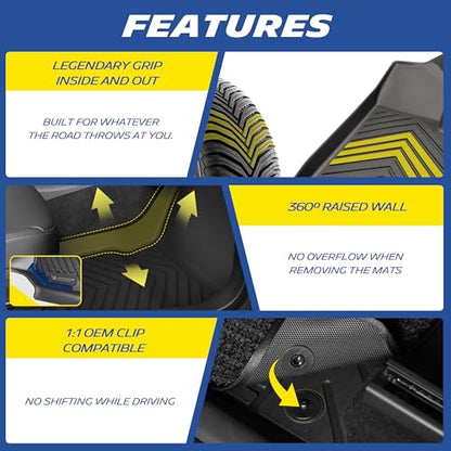 Michelin Vehicle Mat, All-Weather TPE Custom Fit Liner for Tesla Model 3 Floor Mats 2017-2023(3 Piece), Premier
