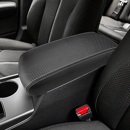 INTGET Car Center Console Armrest Cover for Kia Optima Accessories 2016 2017 2018 2019 2020 Leather Middle Console Arm Rest Box Lid Seat Cover Protector Cushion Saver (Carbon Fiber Texture) - color: Carbon Fiber Texture