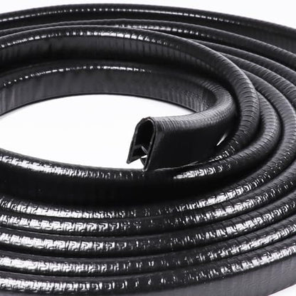 Black Edge Trim U-Channel Rubber Weatherstrip with Metal 1/2" X 3/8" - Fit Gap 3/64" to1/4 Car Door Edge Sealing Strip, PVC Weather Stripping Metal Edge Protector - 15Foot