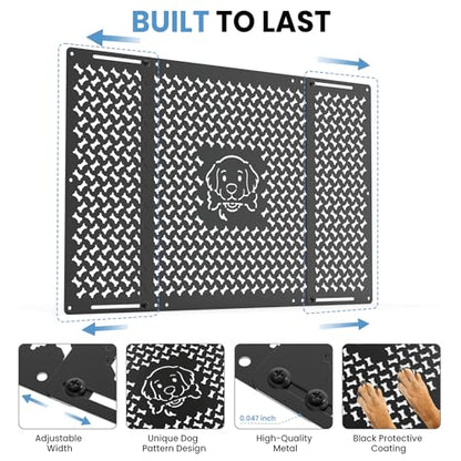 RV Screen Door Protector for Dogs, Adjustable Dog Head and Bone Design RV Entry Door Grille, Heavy-Duty Aluminum, Fits 18.07" to 33.64", Perfect for RV, Camper