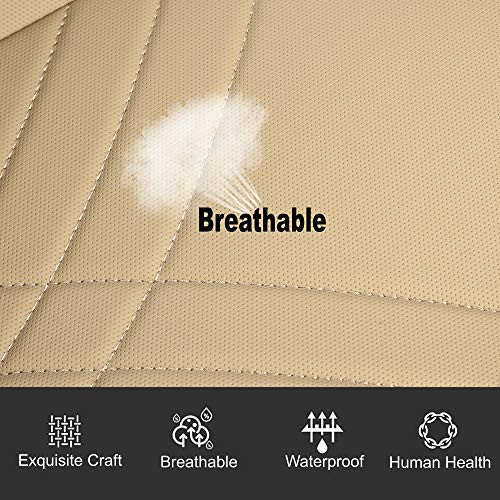 kingphenix Car Seat Cover: Easy to Install, Fits Most Cars, Vans, Trucks, and SUVs – Beige - color: Beige