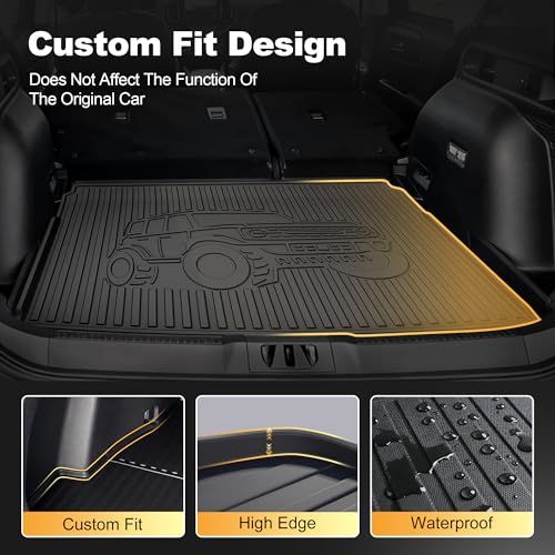 AOMSAZTO Cargo Liner Custom Fit for Ford Bronco Sport 2026 2025 2024 2023 2022 2021- All Weather Protection Automotive Trunk Floor Mat - Waterproof Cargo Mat for Bronco Sport
