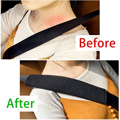 6PCS Car Seat Belt Covers, Soft Shoulder Strap Pad for a More Comfortable Drivinger,Soft Car Safety Seatbelt Strap for Adults -Black
